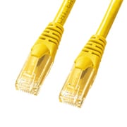 LANケーブル 0.5m CAT6A 柔らかい イエロー 爪折れ防止 難燃素材 PoE対応 より線 UTP ストレート結線 RJ45 KB-T6AY-005Y