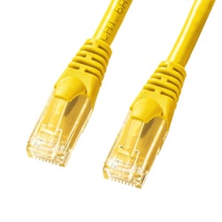 LANケーブル 5m CAT6A 柔らかい イエロー 爪折れ防止 難燃素材 PoE対応 より線 UTP ストレート結線 RJ45 KB-T6AY-05Y