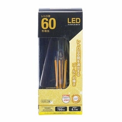 LED電球 フィラメント レトロ球 E26 60形相当 キャンドル色 LDF6L C6/GST64