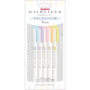 MILDLINER(マイルドライナー) ラインマーカー 太・細 両用 やさしさマイルドシリーズ 5色セット WKT7-5C-YC