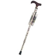 楽々調節 ステッキ 伸縮式 スリム ベージュ 花柄 KN-856