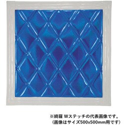 ウレタン入り泥除け 綺羅 Wステッチ 500X750 アオ/シロライン 523894