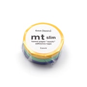 マスキングテープ mt スリム 3パック 幅6mm×7m basic G イエロー・若緑・瑠璃 MTSLIM13R