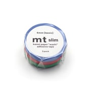 マスキングテープ mt スリム 3パック 幅6mm×7m basic H ブルー・レッド・グリーン MTSLIM14R