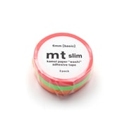 マスキングテープ mt スリム 3パック 幅6mm×7m basic I ショッキングレッド・ショッキンググリーン・ショッキングオレンジ MTSLIM15R