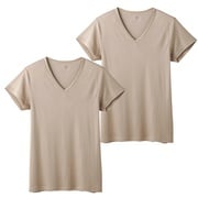 VネックTシャツ2枚組 クリアベージュM YV0115A