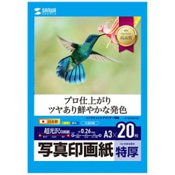 インクジェット写真印画紙 超光沢 特厚 A3サイズ 20枚 JP-EP2NA3N