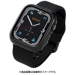 AW-21ABPUBK [アップルウォッチ カバー Apple Watch Series 9/8/7[45mm] バンパー ソフト ケース 側面保護 耐衝撃 傷防止 ブラック]