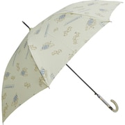 長傘 婦人用 晴雨兼用 A.S.Manhattaner's ハートウォーミングキャット 60cm ジャンプ式 UVカット率90%以上 耐風骨仕様 オフホワイト 10003306