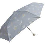 折りたたみ傘 婦人用 晴雨兼用 A.S.Manhattaner's ハートウォーミングキャット 55cm 手開き式 UVカット率90％以上 耐風骨仕様 ライトブルー 10003307