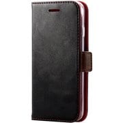 PM-A22SPLFYBK [iPhone SE（第3世代）/SE（第2世代）/8/7 4.7インチ用 ケース カバー レザー 手帳 マグネット フラップ 耐衝撃 ワイヤレス充電可 ストラップホール付 ブラック]