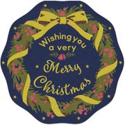 NOEL COIR MAT WREATH RIBBON NAVY 3233
