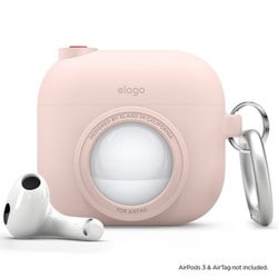 SNAP SHOT CASE AirPods（第3世代） 対応 シリコンケース カラビナ付 サンドピンク EL_AP3CSSCSO_PK