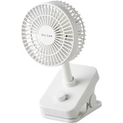 クリップ＆卓上 USB扇風機 風量調節4段階 ミネラル・ホワイト FAN-U223WH