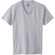 HM1EU704 [リングスパンコットン VネックTシャツ メンズ 2枚組 L ヘザーグレー]