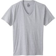 HM1EU704 [リングスパンコットン VネックTシャツ メンズ 2枚組 LL ヘザーグレー]
