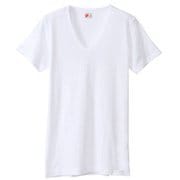 HM1M702 [ビズ魂 VネックTシャツ メンズ 2枚組 L ホワイト]