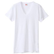 HM1M702 [ビズ魂 VネックTシャツ メンズ 2枚組 LL ホワイト]