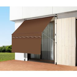 日よけスクリーン＆ブラインド すだれ付き 200cm幅 ブラウン FL0399930