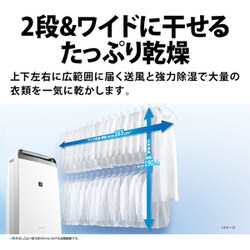 ネット販売済み シャープ【SHARP】衣類乾燥除湿機 ホワイト系 プラズマ