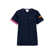 7088SC 医療・介護 白衣 ジップスクラブ ダークネイビー×フクシャピンク 3L 7088SC-13-3L