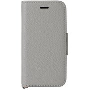 LN-ISS22BHPGY [iPhone SE（第3世代）/SE（第2世代）/8 4.7インチ用 本革風レザーフラップケース「ORVA」 グレー （ハンドストラップ付属）]