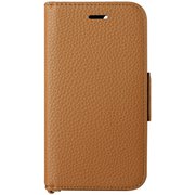 LN-ISS22BHPCA [iPhone SE（第3世代）/SE（第2世代）/8 4.7インチ用 本革風レザーフラップケース「ORVA」 キャメル （ハンドストラップ付属）]