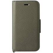 LN-ISS22BHPKA [iPhone SE（第3世代）/SE（第2世代）/8 4.7インチ用 本革風レザーフラップケース「ORVA」 カーキ （ハンドストラップ付属）]