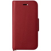 LN-ISS22BHPRD [iPhone SE（第3世代）/SE（第2世代）/8 4.7インチ用 本革風レザーフラップケース「ORVA」 レッド （ハンドストラップ付属）]