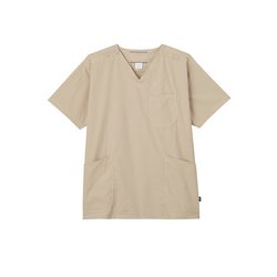 7085SC 医療・介護 白衣 メンズスクラブ ベージュ L 7085SC-10-L