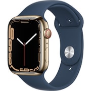 Apple Watch Series 7（GPS + Cellularモデル）- 45mmゴールドステンレススチールケースとアビスブルースポーツバンド - レギュラー [MN9M3J/A]
