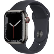 Apple Watch Series 7（GPS + Cellularモデル）- 41mmグラファイトステンレススチールケースとミッドナイトスポーツバンド - レギュラー [MNC23J/A]