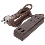 スマートIC搭載 急速充電2.4A出力対応 USB Type-A×2 ポート付き OAタップ 2m ダークブラウン OWL-OTA2U2S20-WDB