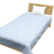 CT14013-76 [肌ふとんカバー 綿100％ シングルサイズ（肌掛けふとん用） 約140×190cm アネモネの花 サックス]