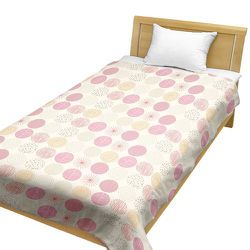 肌ふとんカバー 綿100％ シングルサイズ（肌掛けふとん用） 約140×190cm ナチュラルドット ピンク CT14014-16