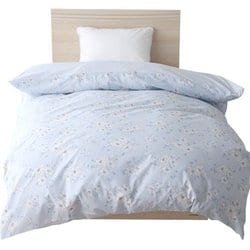 掛けふとんカバー 綿100％ シングルサイズ（約150×200cm） アネモネの花 サックス CT12013-76