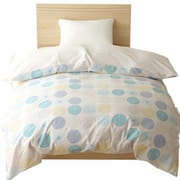 CT12114-76 [掛けふとんカバー 綿100％ シングルロングサイズ（約150×210cm） ナチュラルドット サックス]