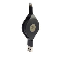 USB充電＆同期ケーブル 強靭リール80cm LN BK KL-125