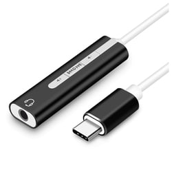 USB-C オーディオアダプター/3.5mm 4極/ボリュームコントローラー付/ヘッドセット・イヤホンマイク変換/ドライバー不要/プラグアンドプレイ/Type-C P-4XC