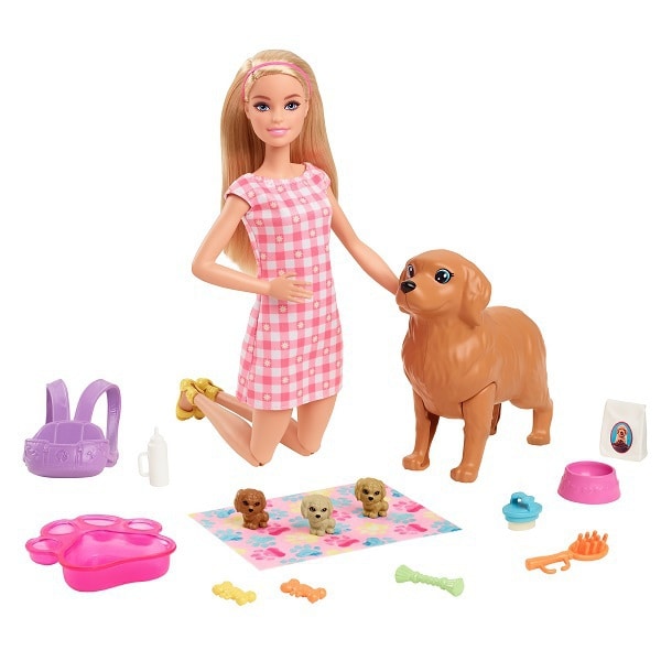 HCK75 Barbie（バービー） こいぬがうまれる！ かわいいペットのおやこのおせわセット [対象年齢：3歳～]