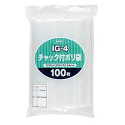 チャック付き ポリ袋 約縦28cm×横20cm×厚さ0.04mm 100枚 透明 IG-4