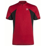 トラック ジップ ティーシャツ TRACK ZIP T-SHIRT MTZI52X 1090 レッド/ブラック Mサイズ [アウトドア カットソー メンズ]