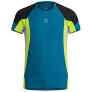 ラン エナジー ティーシャツ RUN ENERGY T-SHIRT MTGR36X 8347 ペールブルー/イエローグリーン Sサイズ [ランニングウェア シャツ メンズ]