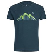 サミット ティーシャツ SUMMIT T-SHIRT MTGC82X 8640 スティールブルー/イエローグリーン Mサイズ [アウトドア カットソー メンズ]