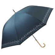 長傘 婦人用 晴雨兼用 シークレットガーデン 58cm ジャンプ式 内側カラーコーティング UPF50＋ ネイビー 2036