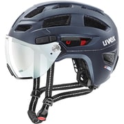 サイクルヘルメット uvex finale visor V/ディープスペースマット/52-57 安全規格 CEマーク