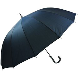 長傘 ポンジー無地 65cm ジャンプ式 グラスファイバー骨（親骨） 16本骨 ネイビー 3309