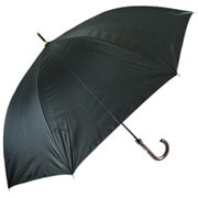 長傘 晴雨兼用 無地・木手元・黒コーティング 65cm ジャンプ式 一級遮光 UPF50+ ブラック 3357