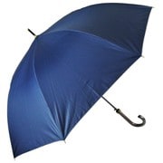 長傘 晴雨兼用 無地・木手元・黒コーティング 65cm ジャンプ式 一級遮光 UPF50+ ネイビー 3357