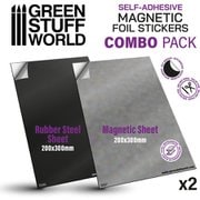 GSWD-9027 マグネット＆ラバースチールシートコンボセット （粘着剤付A4×2枚） [プラモデル用品]